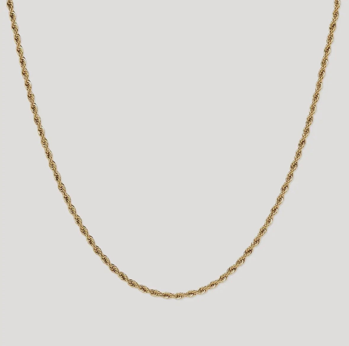 Waterproof Rope Chain Necklace in Gold