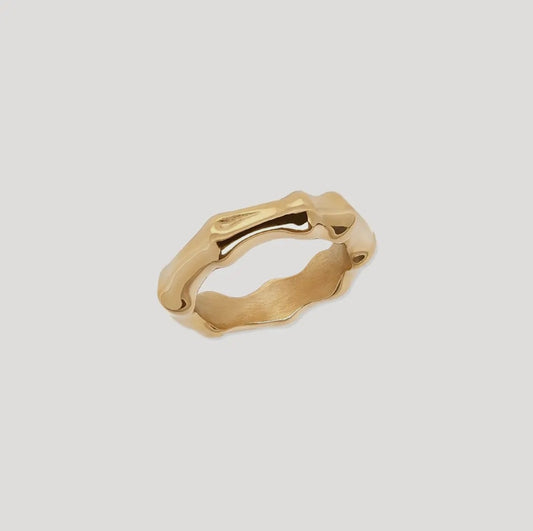 Waterproof Abstract Ring in Gold