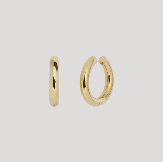 Medium Waterproof Hoops in Gold