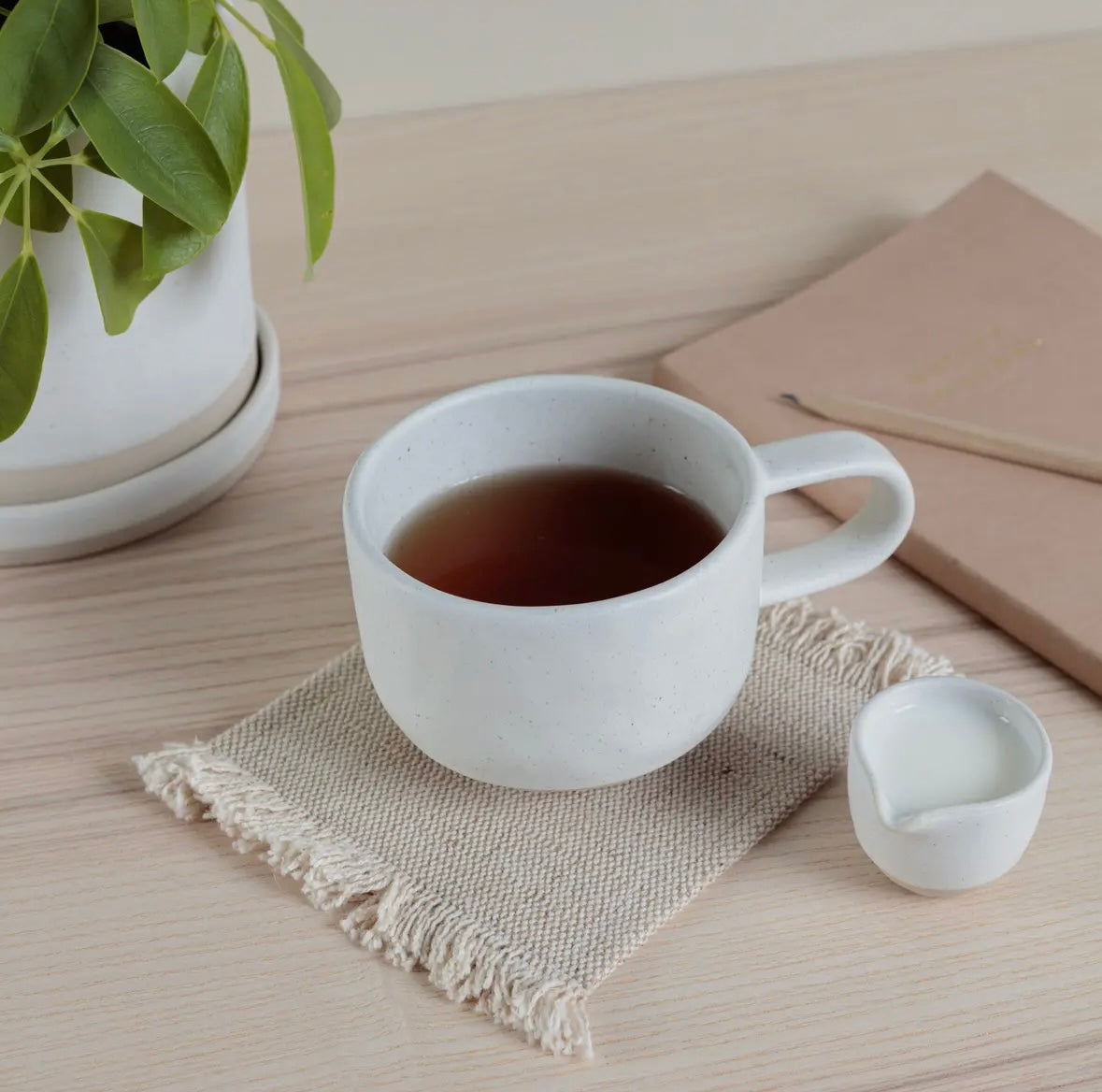 Organic Long Handled Mug in Oatmeal